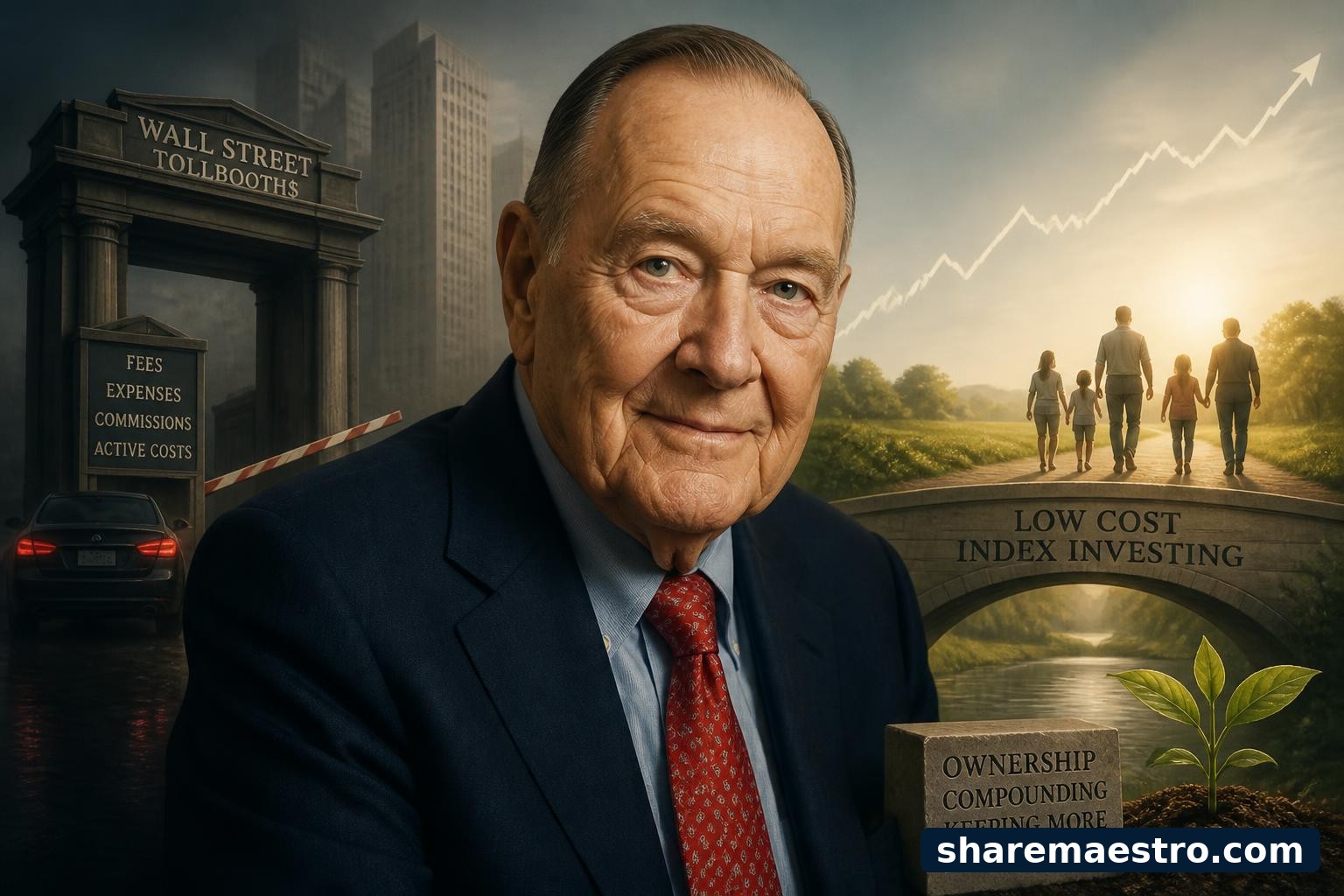 John Bogle's career is defined by low-cost indexing, Vanguard's investor-owned structure, and the campaign to let ordinary investors keep more of the market's return.