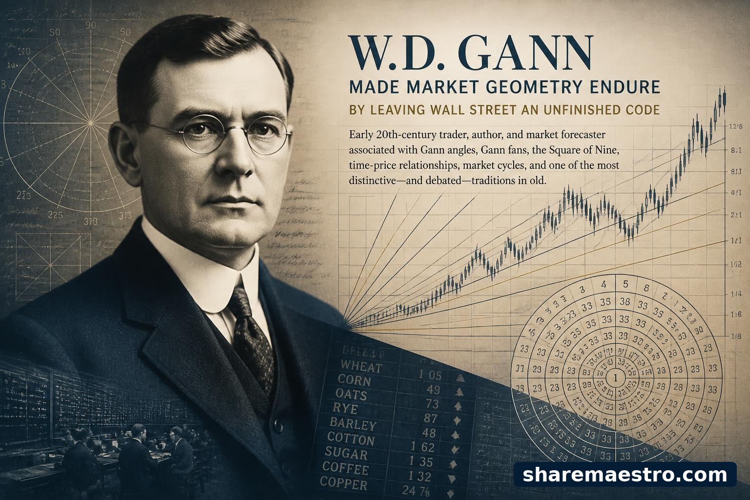 W.D. Gann's legacy is defined by price-time geometry, disciplined chart study, and the unresolved debate over whether his market code was science or legend.