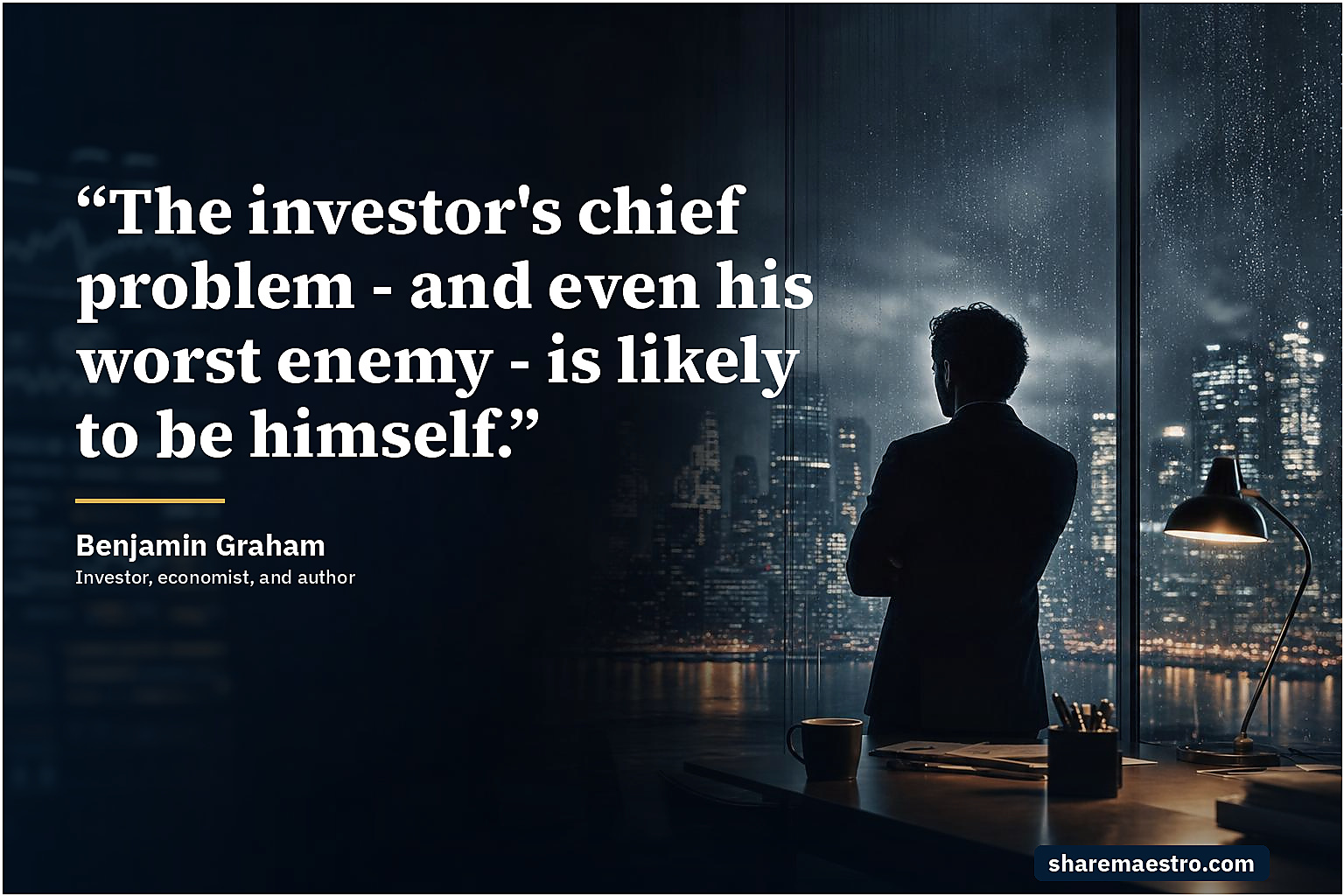 Benjamin Graham market wisdom quote on investor psychology and discipline.