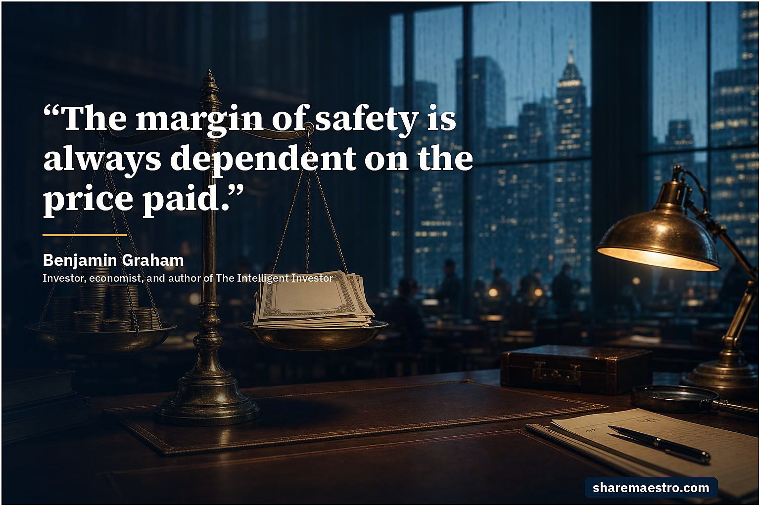 Benjamin Graham market wisdom quote on valuation discipline.