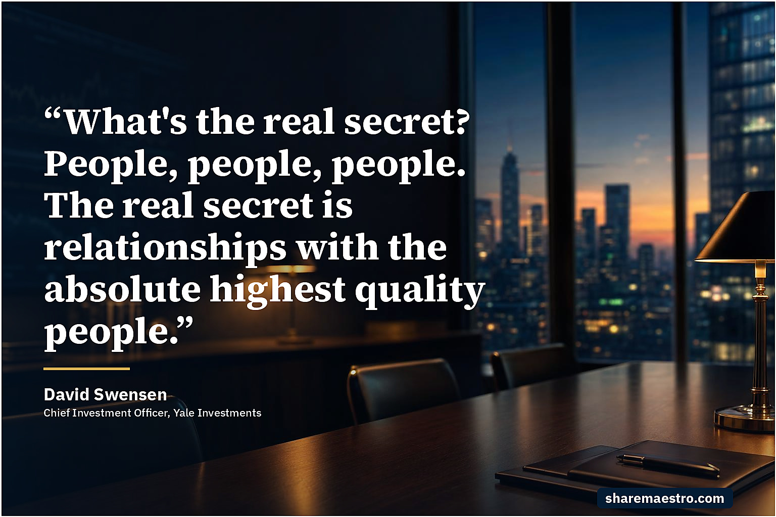David Swensen market wisdom quote on manager selection.