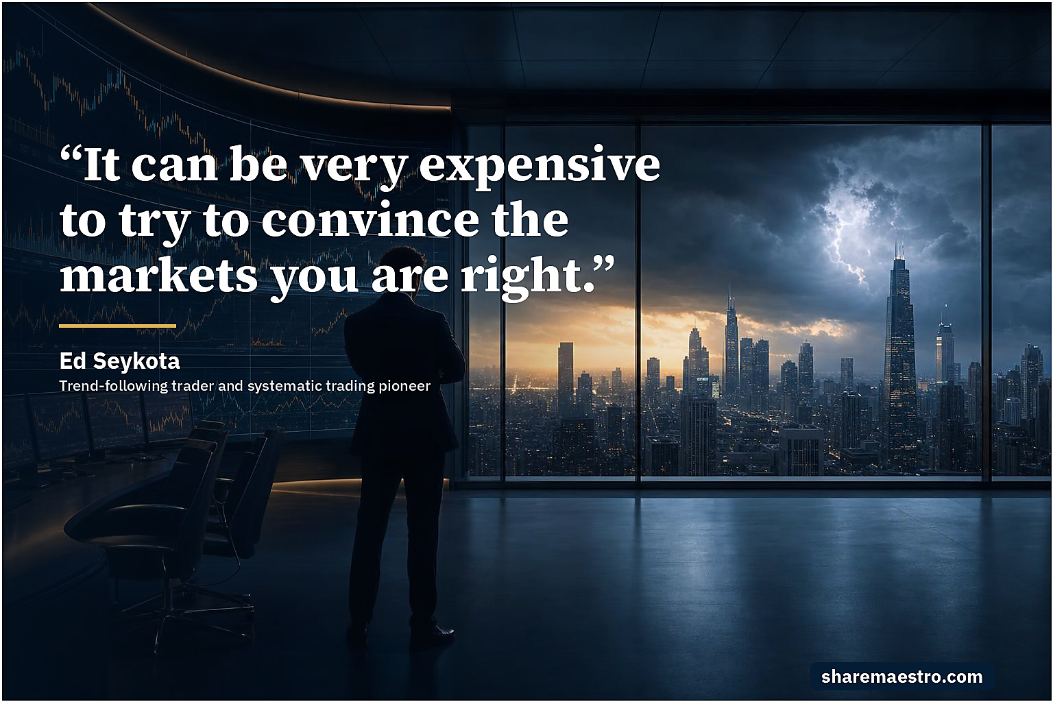 Ed Seykota market wisdom quote on market humility.