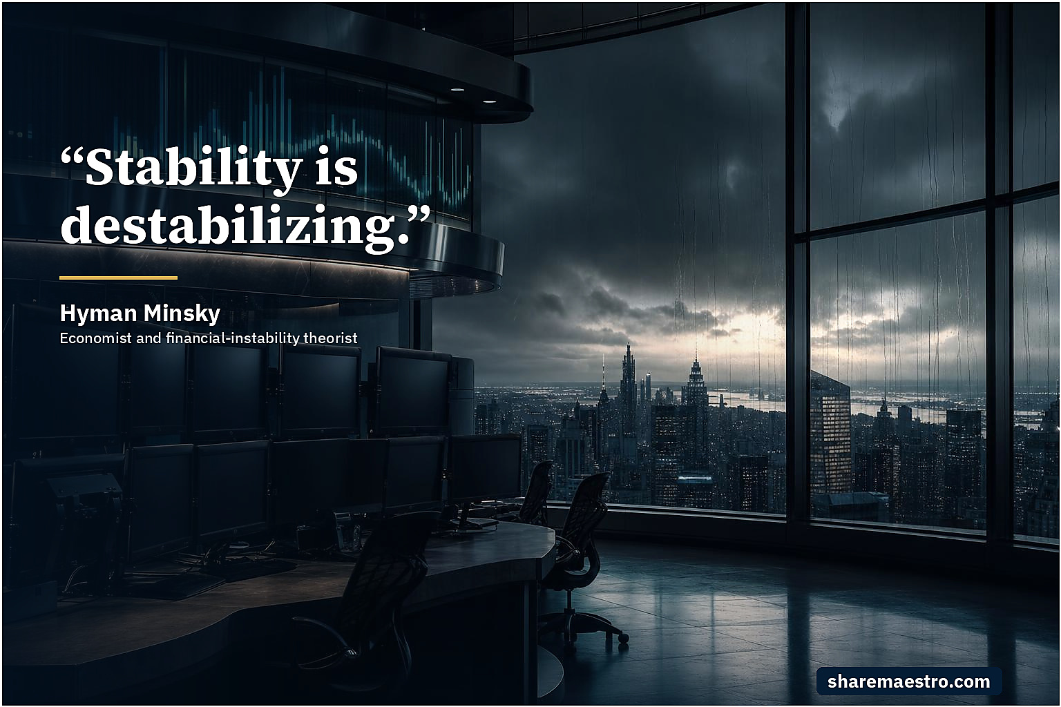 Hyman Minsky market wisdom quote on complacency and systemic risk.