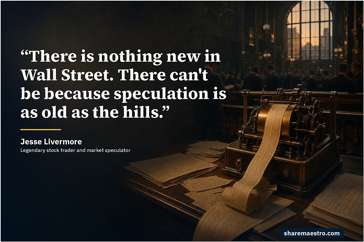 Jesse Livermore market wisdom quote on market cycles.