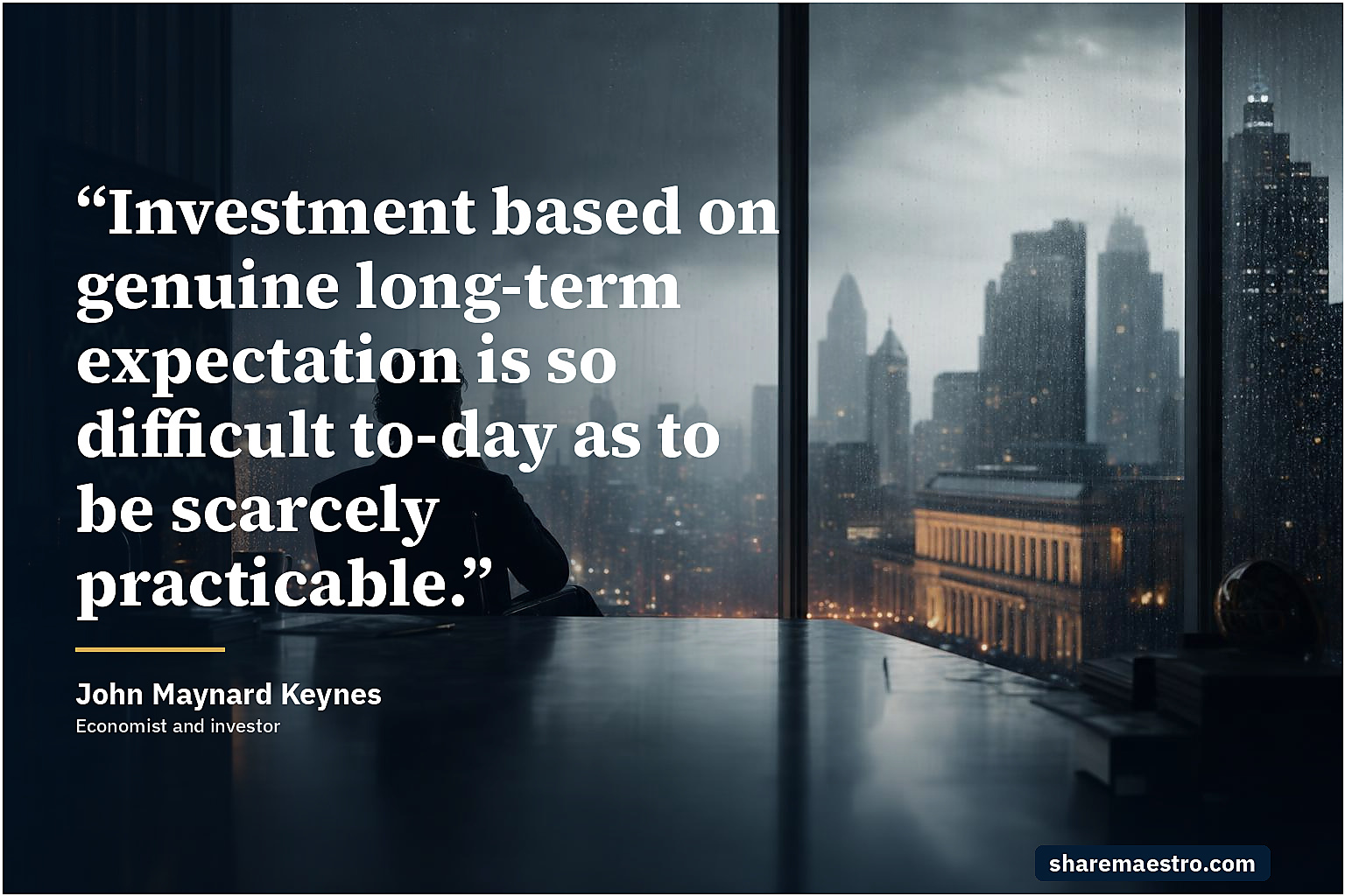 John Maynard Keynes market wisdom quote on long-term expectations.