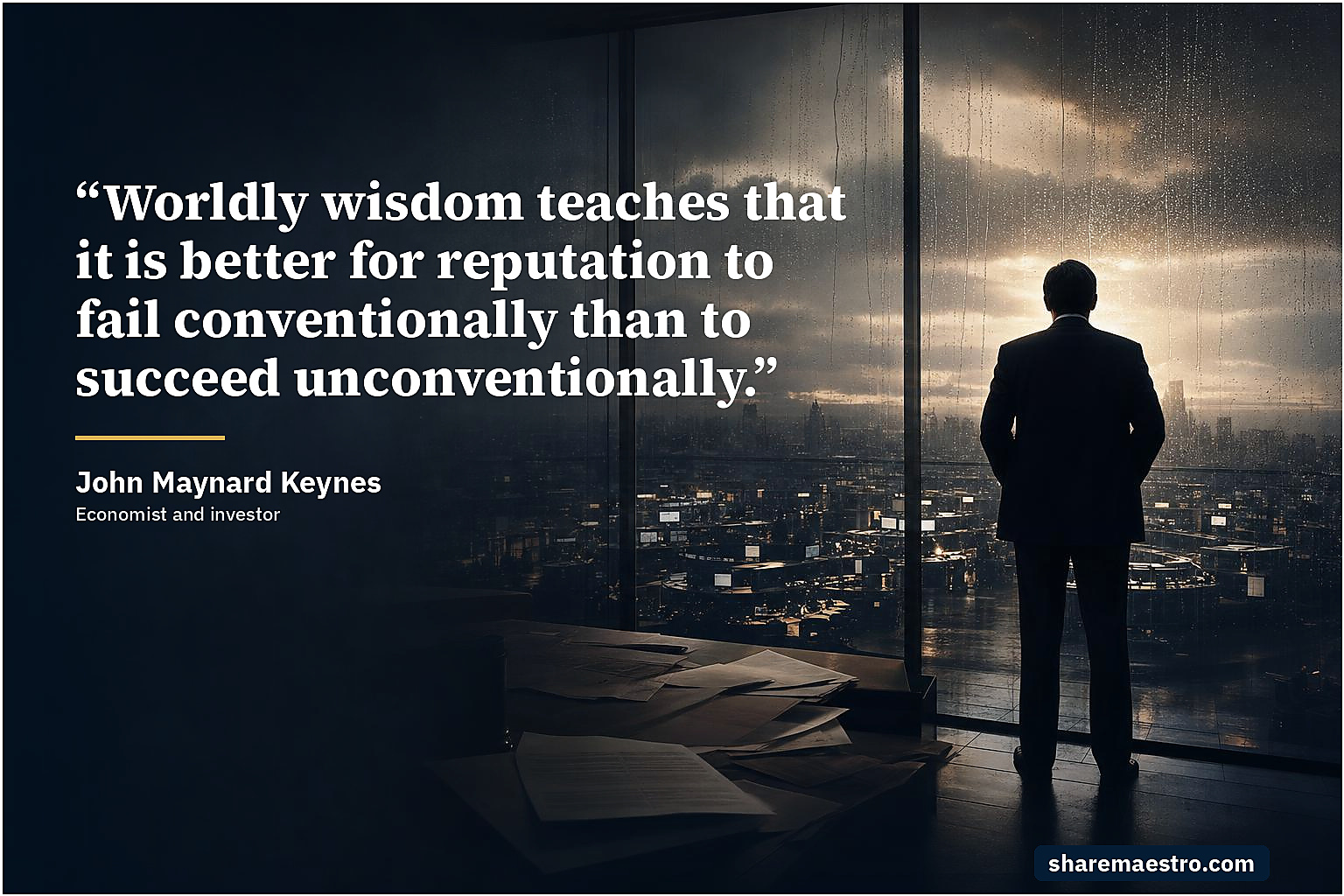 John Maynard Keynes market wisdom quote on contrarian investing.