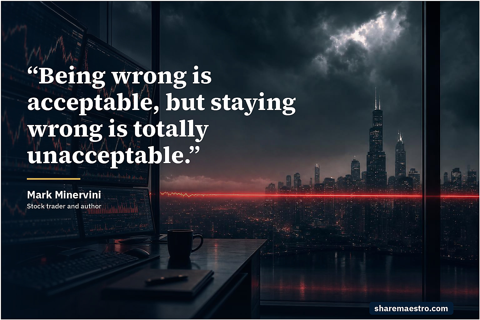 Mark Minervini market wisdom quote on risk management.