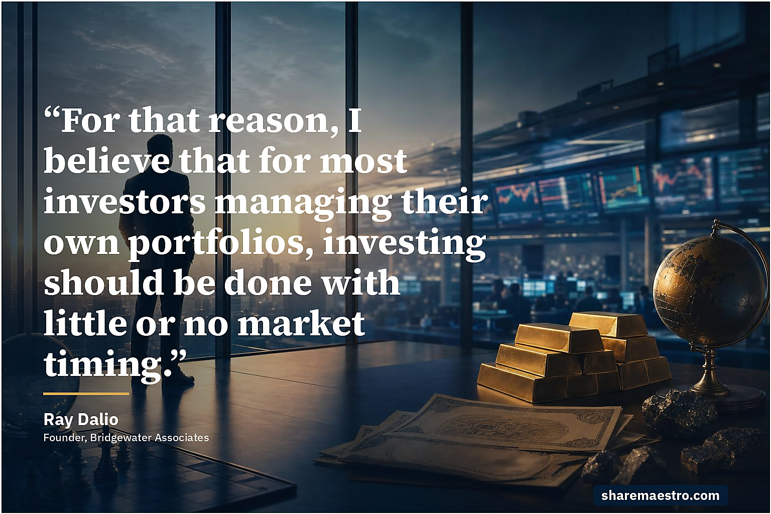 Ray Dalio market wisdom quote on diversification and discipline.