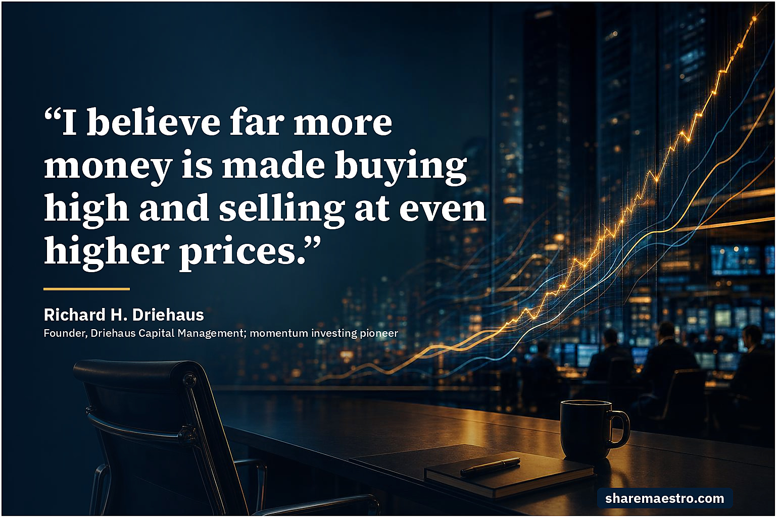 Richard H. Driehaus market wisdom quote on momentum investing.