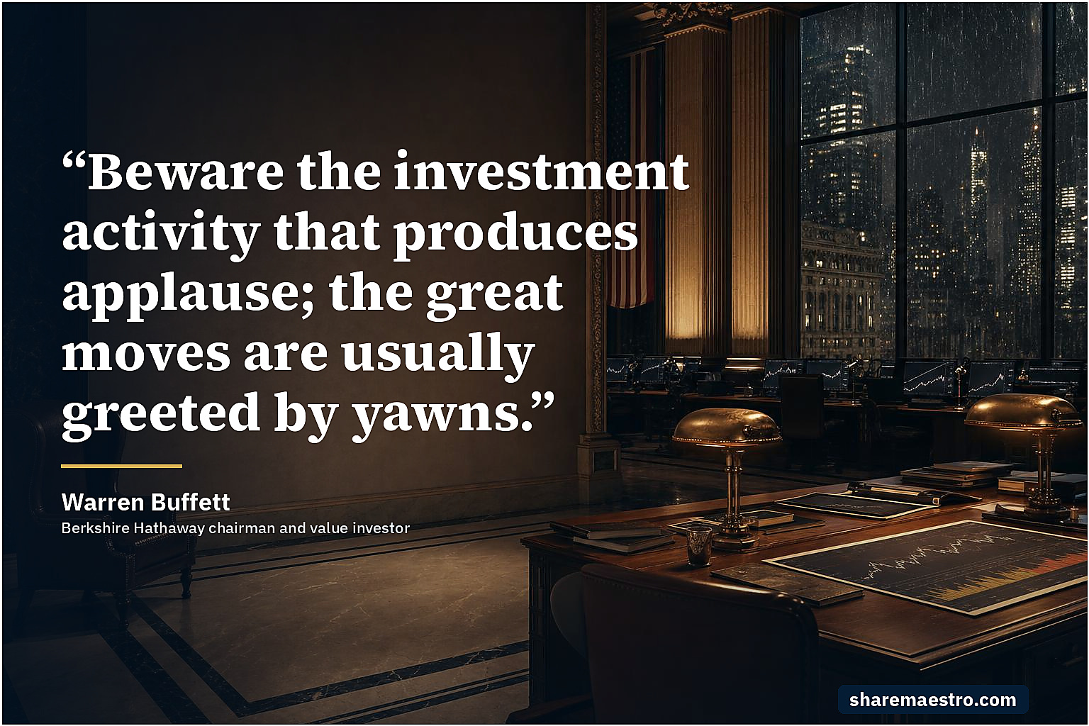Warren Buffett market wisdom quote on contrarian patience.