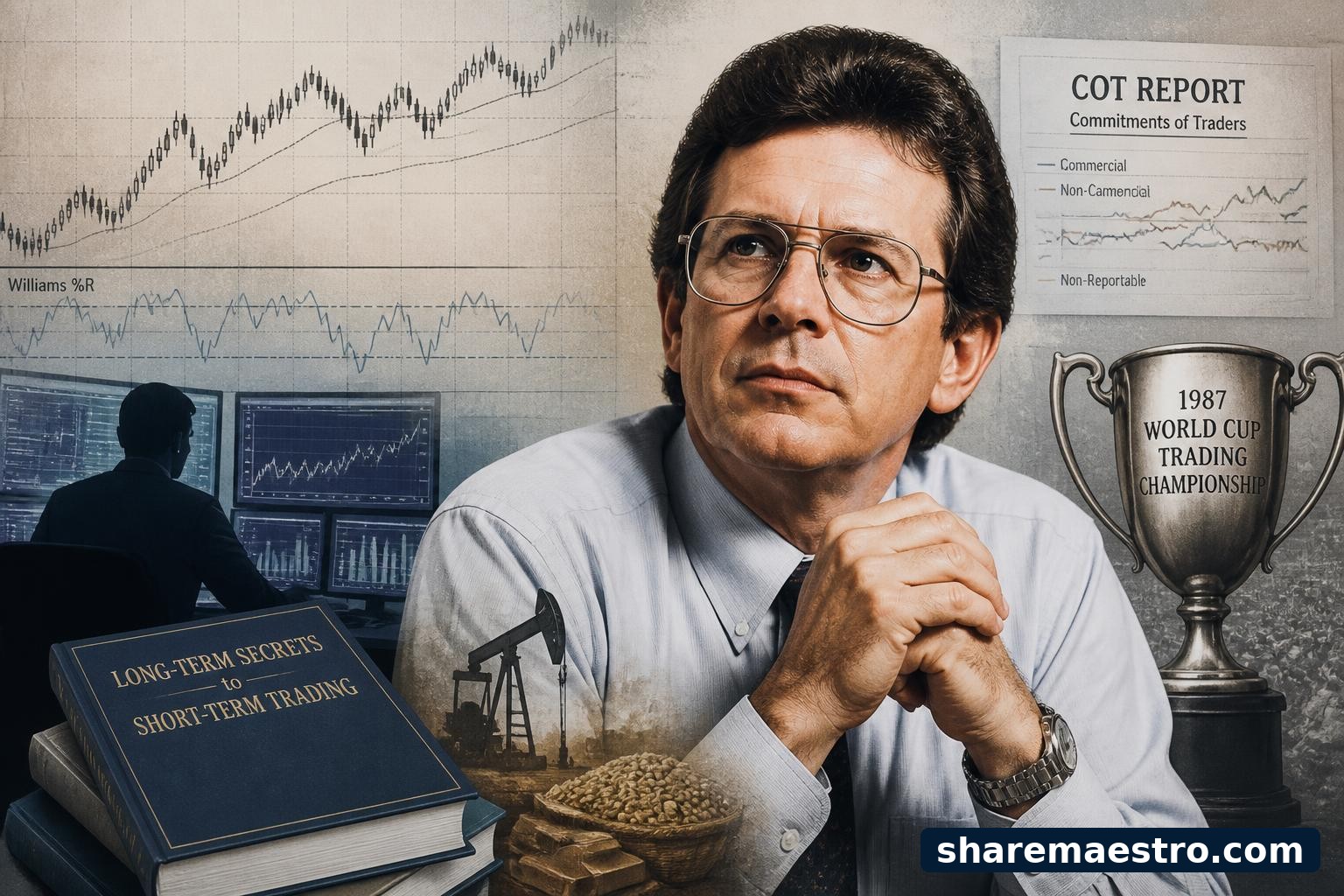 Larry Williams’ career is defined by technical indicators, COT-driven futures research, and a World Cup trading record that remains both influential and hazardous to imitate.