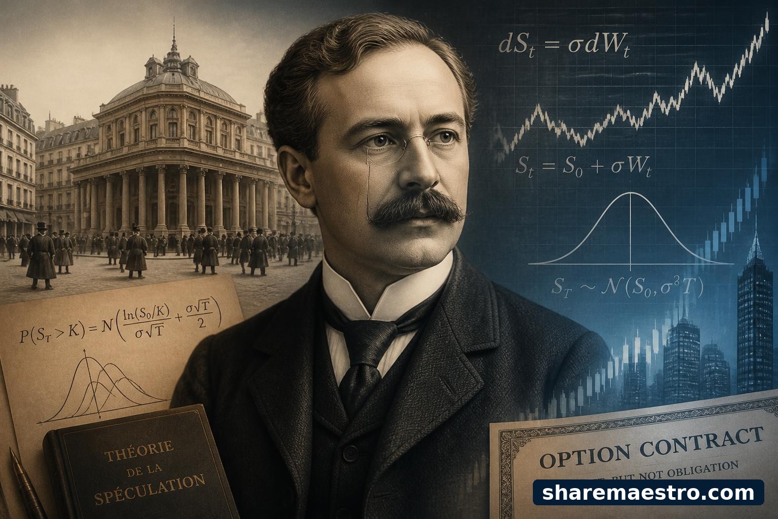 Louis Bachelier's neglected thesis on speculation became the probability grammar of modern derivatives, random-walk theory, and market efficiency.