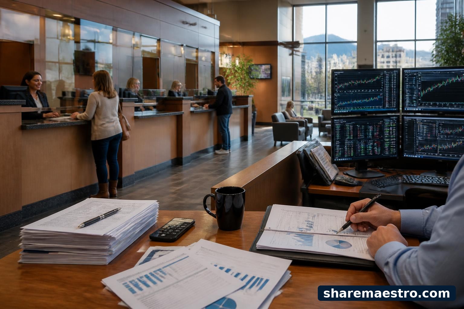 Regional bank branch and financial data screens representing Banner Corporation earnings context.