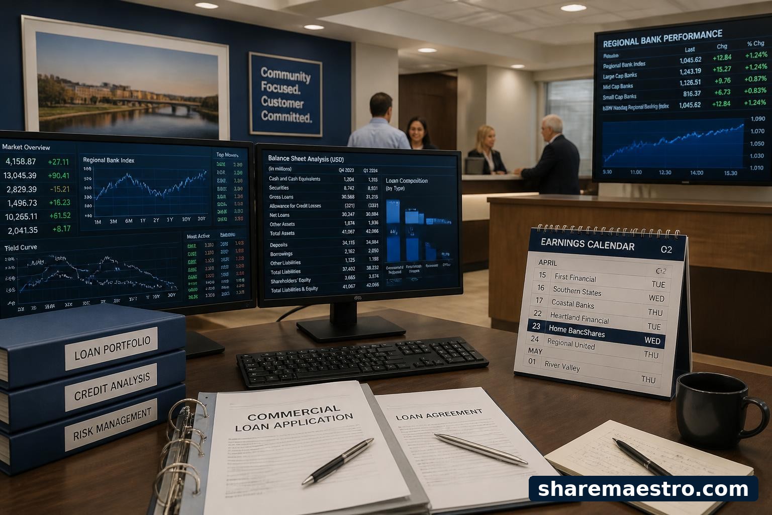 Regional bank branch and earnings calendar representing Home BancShares market coverage.