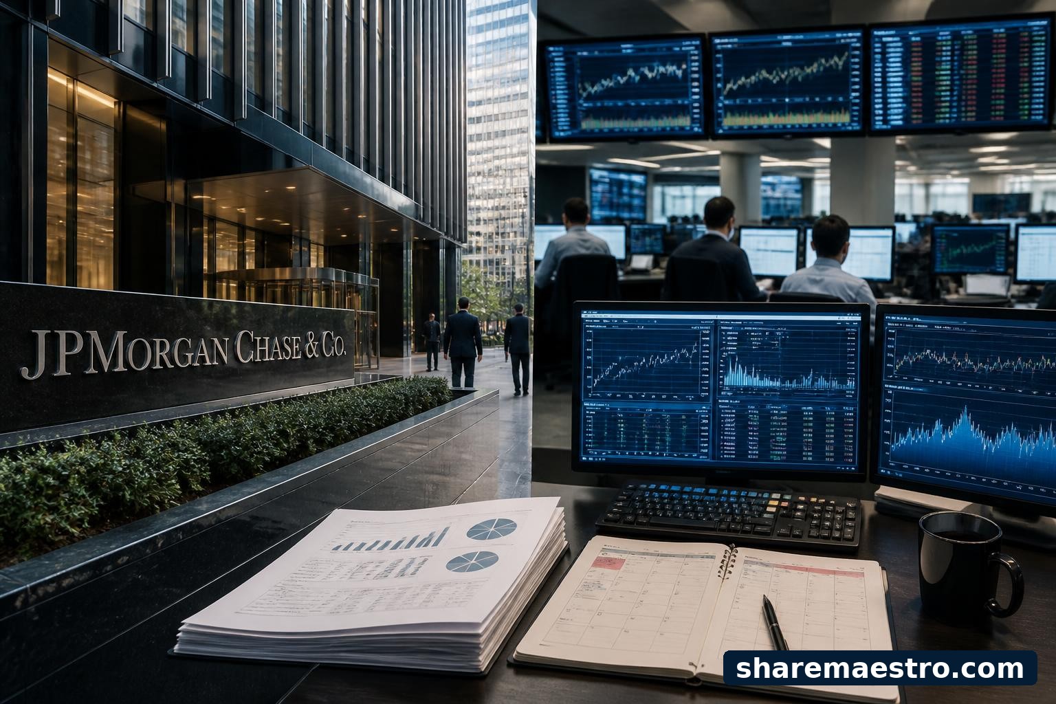 JPMorgan Chase banking and market data setting ahead of earnings.