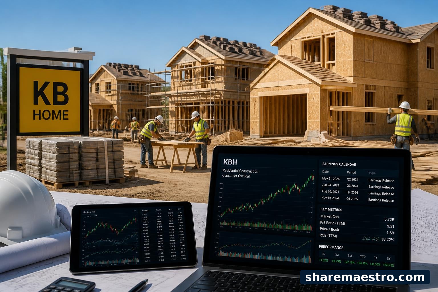 Residential construction site representing KB Home ahead of earnings.