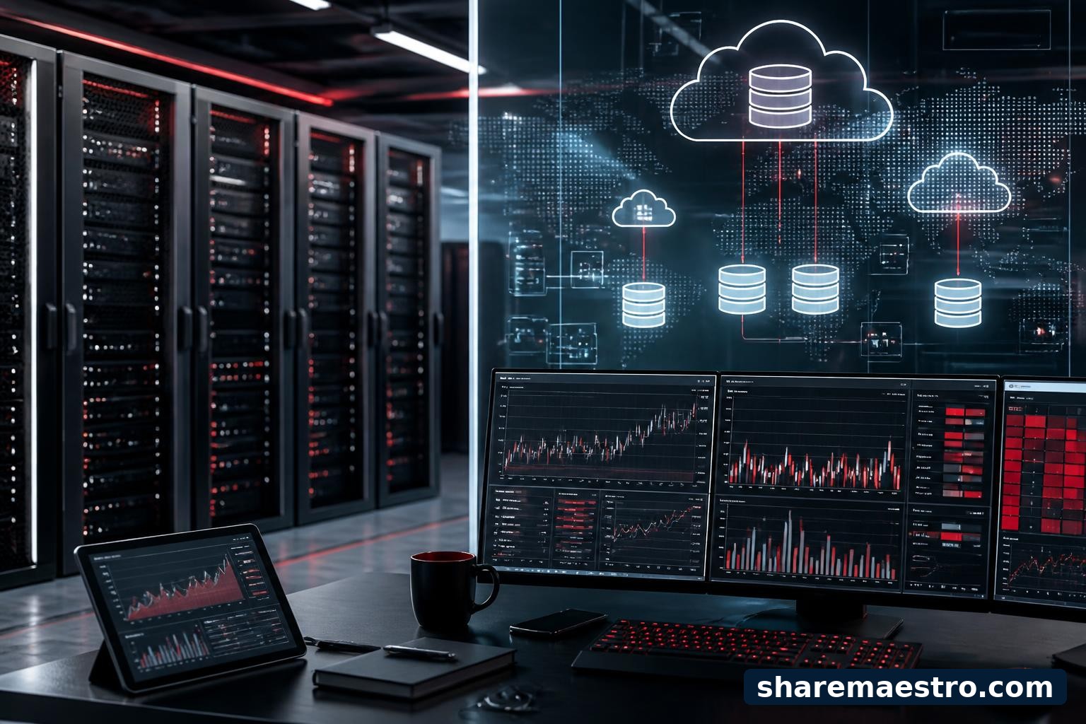 Enterprise software and database infrastructure workspace representing Oracle market activity.