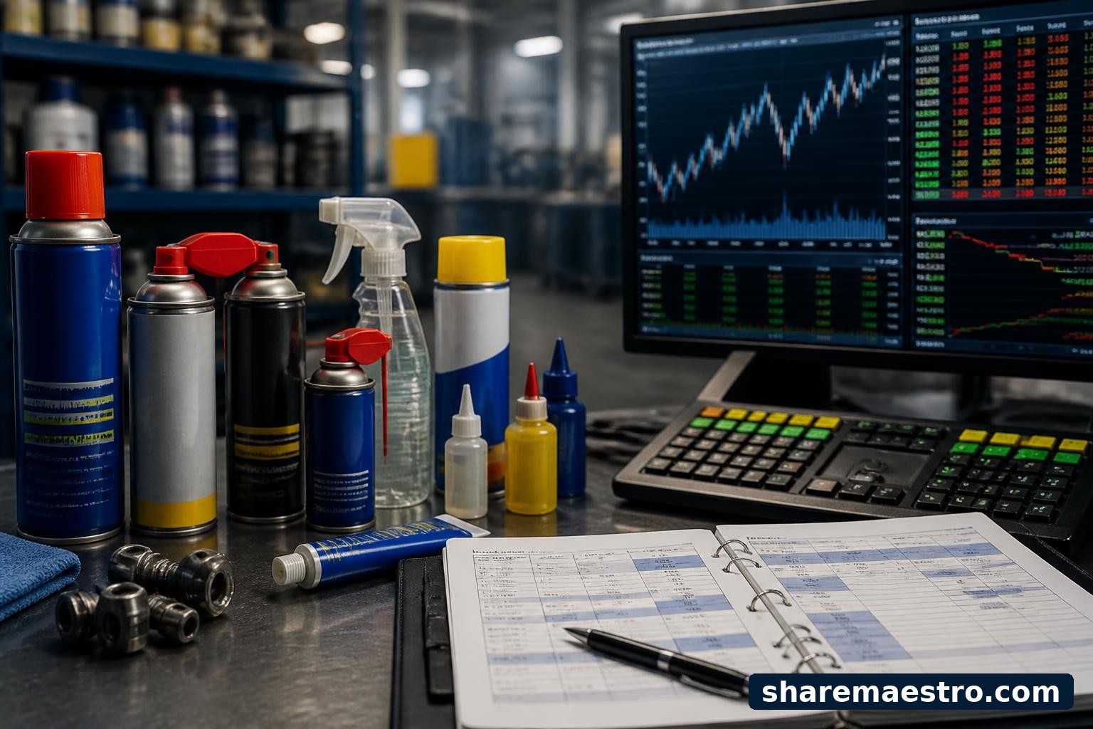 Maintenance products and financial screens representing WD-40 Company ahead of earnings.