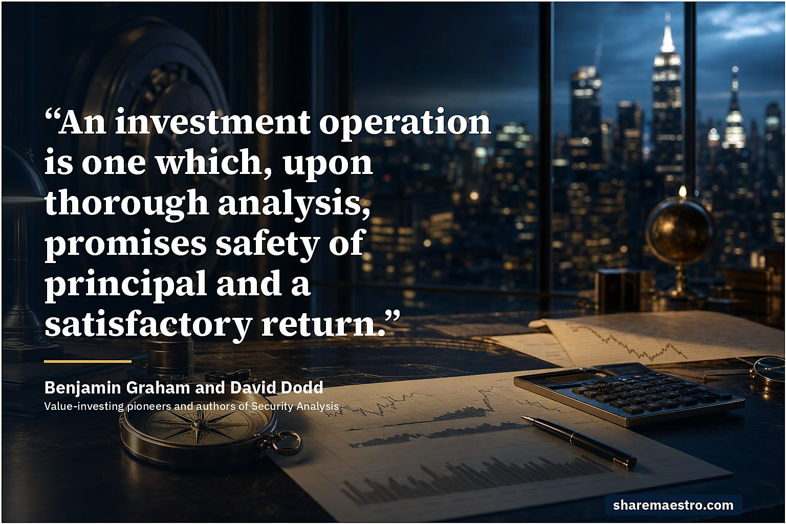 Benjamin Graham and David Dodd market wisdom quote on investment vs. speculation.