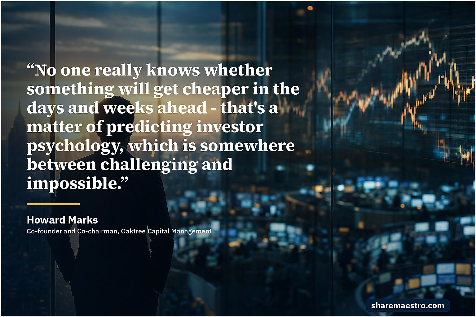 Howard Marks market wisdom quote on market timing and investor psychology.