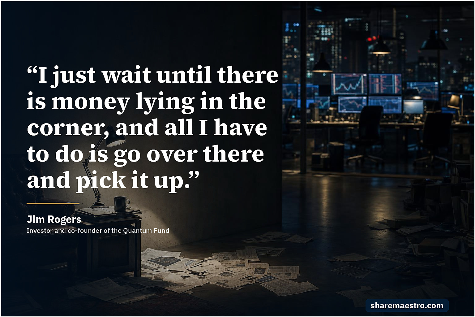 Jim Rogers market wisdom quote on patience and selectivity.
