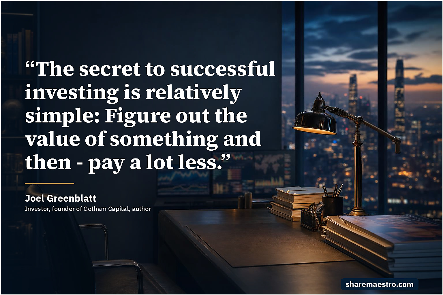 Joel Greenblatt market wisdom quote on valuation discipline.