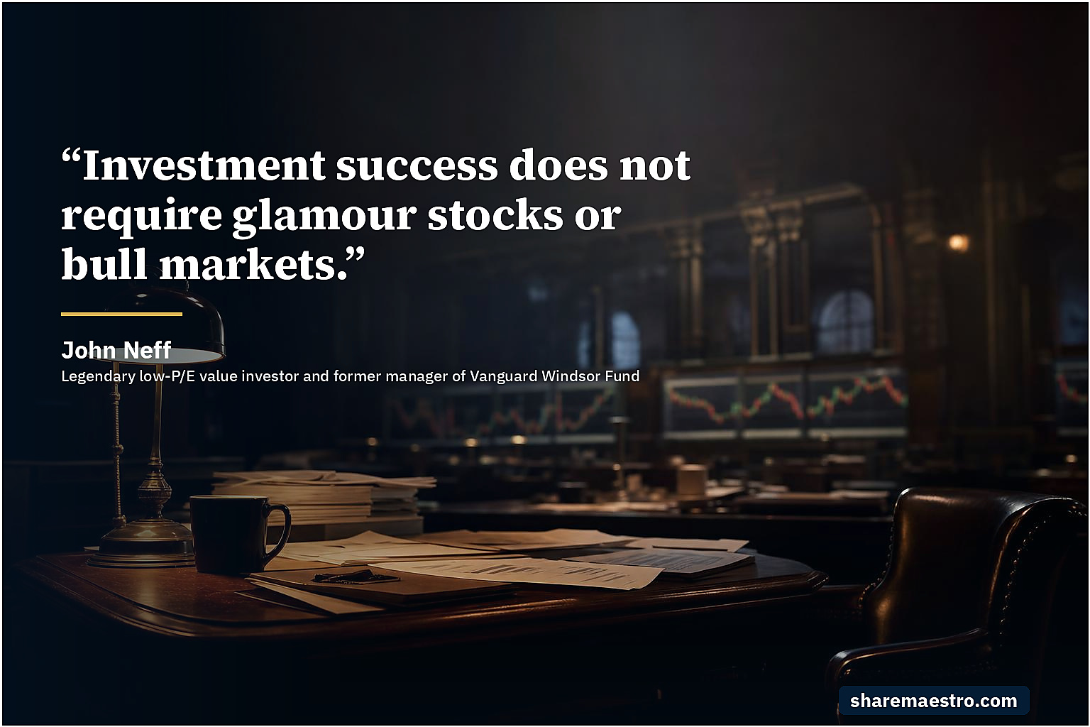 John Neff market wisdom quote on contrarian value investing.
