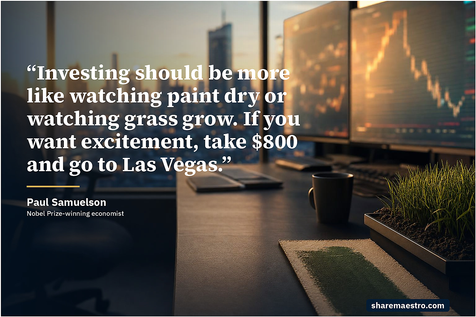 Paul Samuelson market wisdom quote on patience.