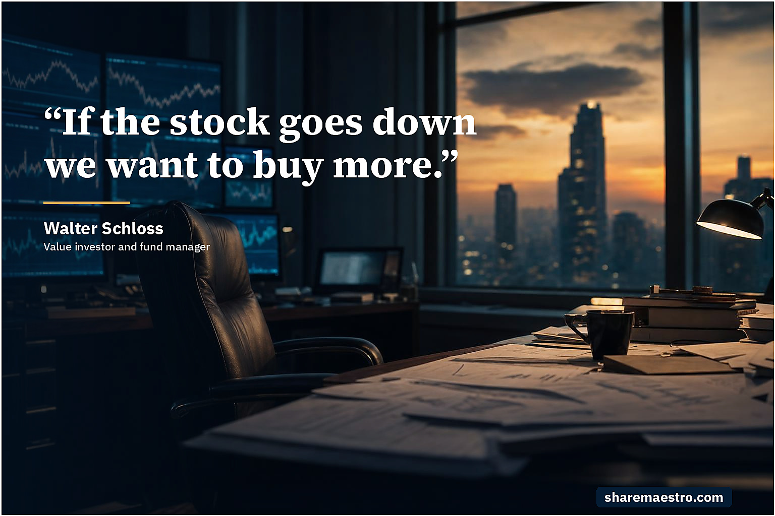 Walter Schloss market wisdom quote on contrarian value investing.