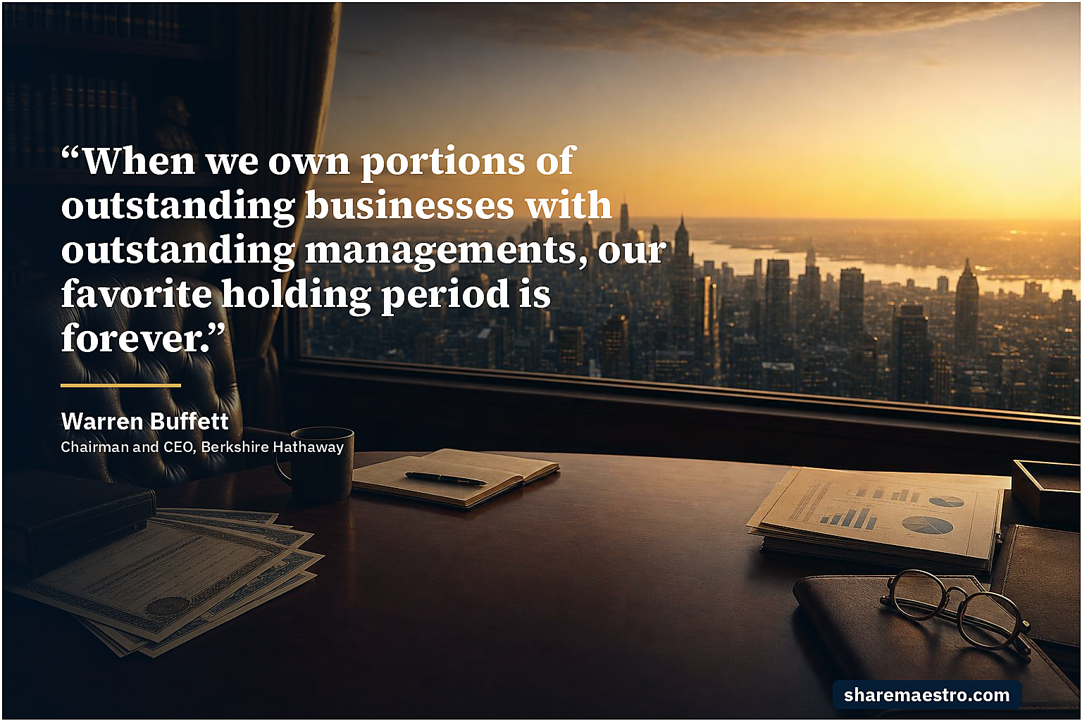 Warren Buffett market wisdom quote on long-term ownership.