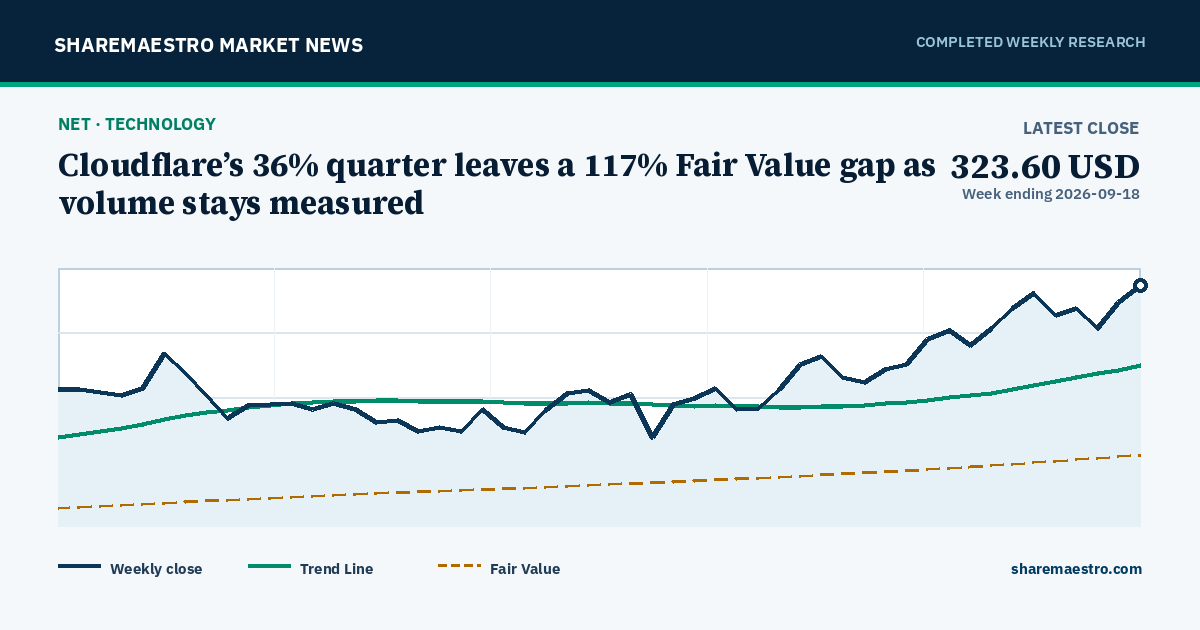 Cloudflare’s 36% quarter leaves a 117% Fair Value gap as volume stays measured
