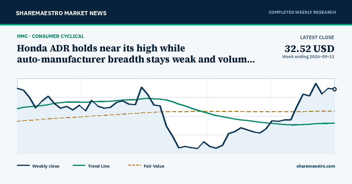Chart and key market readings for Honda Motor Co Ltd ADR