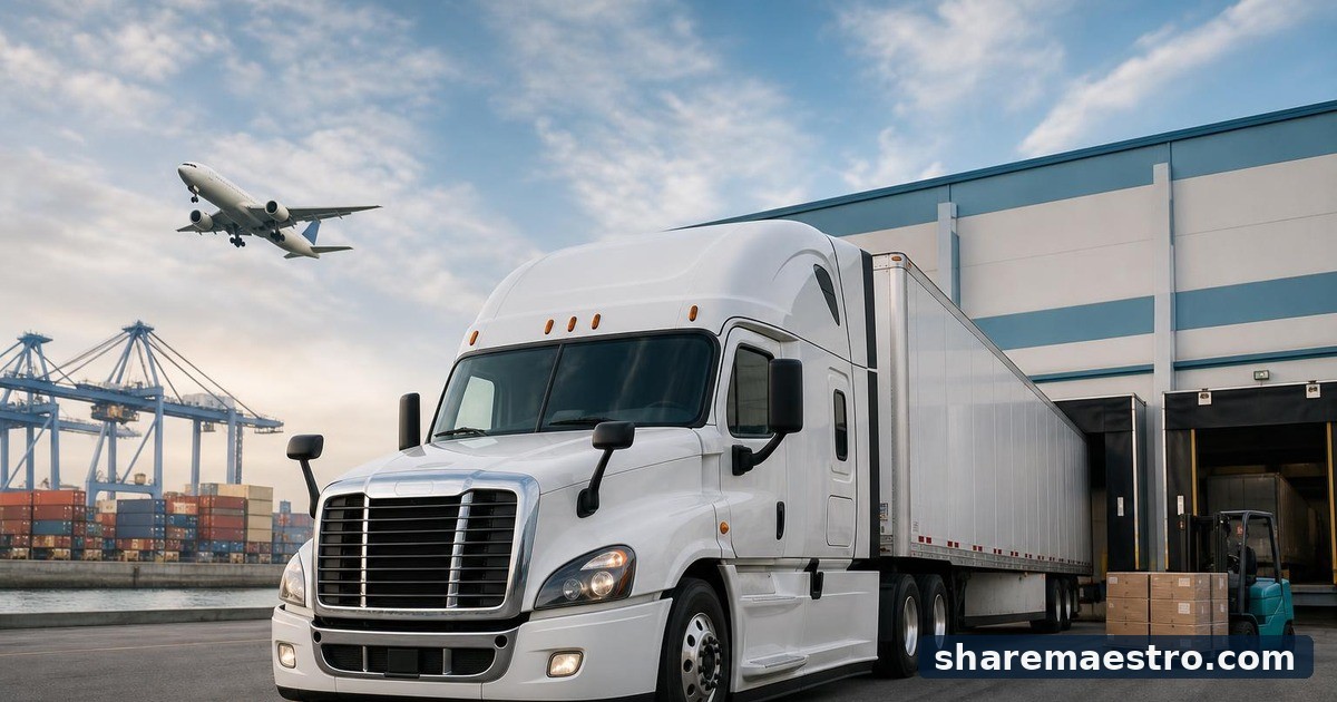 Editorial illustration of JB Hunt Transport Services Inc, Integrated Freight & Logistics.