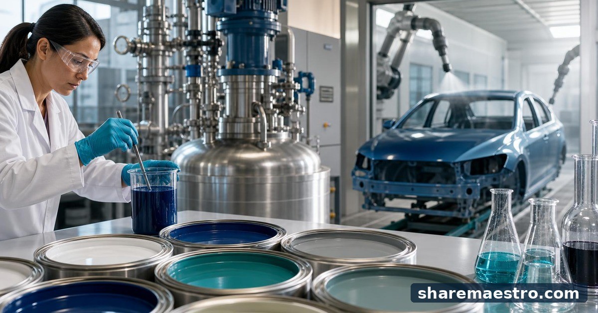 Editorial illustration of PPG Industries Inc, Specialty Chemicals.
