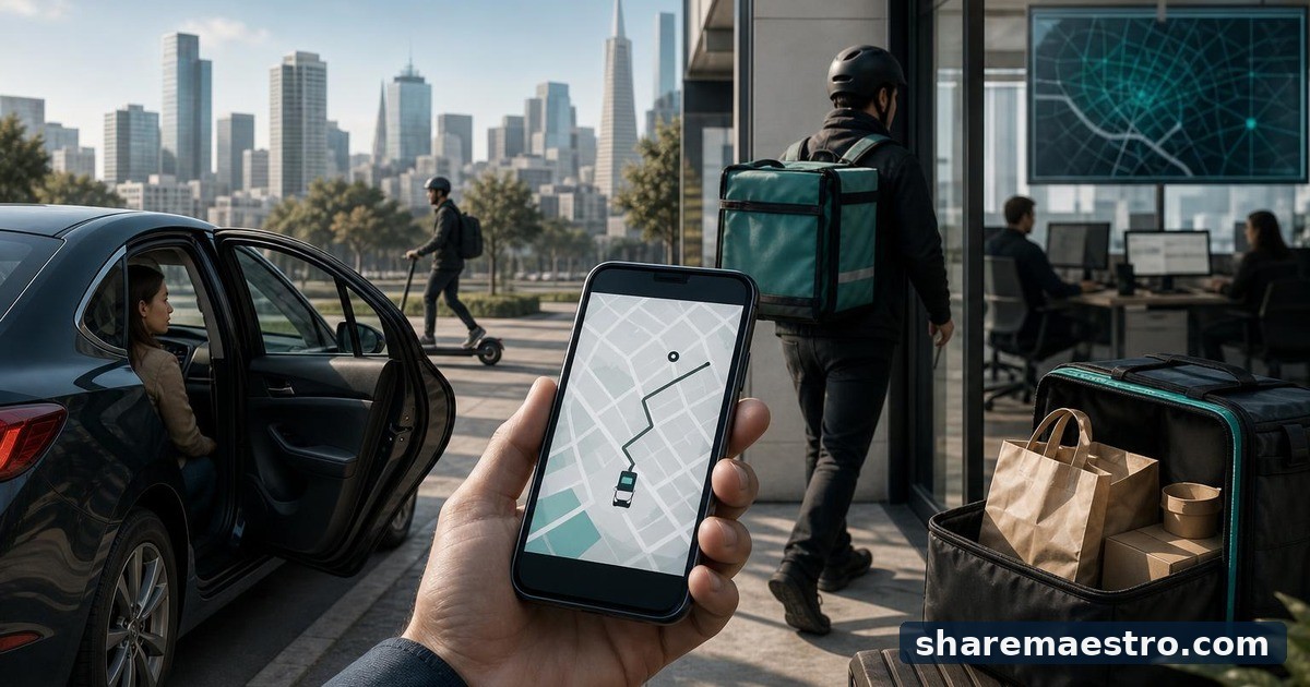 Editorial illustration of Uber Technologies Inc, Software - Application.
