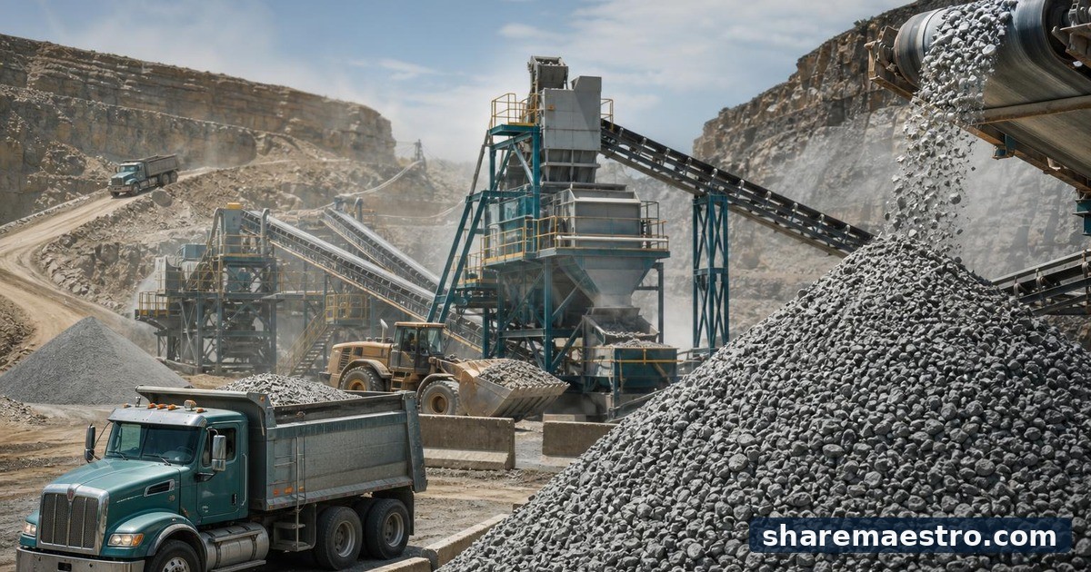 Editorial illustration of Vulcan Materials Company, Building Materials.